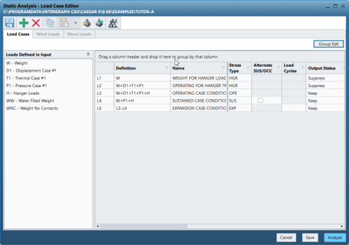 ImageGrafix Software FZCO - Load Case Editor List Deafult View